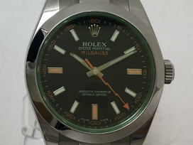 エコスタイル浜松鴨江店にて、ロレックスのミルガウス Ref.116400GV SS グリーンサファイアガラス 黒文字盤 自動巻き時計を買取致しました。