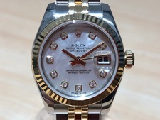 2964のデイトジャスト ホワイトシェル ref:179173G ランダム品番 自動巻き時計の買取実績です。