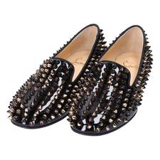 クリスチャンルブタン 1120209 黒 ROLLING SPIKES FLAT PATENT CALF/GG  ローリング スパイク　 買取実績です。