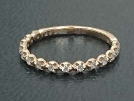金のK18 メレダイヤ ハーフエタニティ リングの買取実績です。