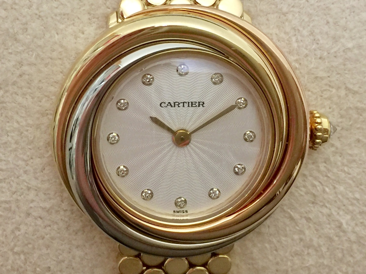 カルティエのトリニティ 12Pダイヤ 750PG×WG×YG 腕時計の買取実績です。