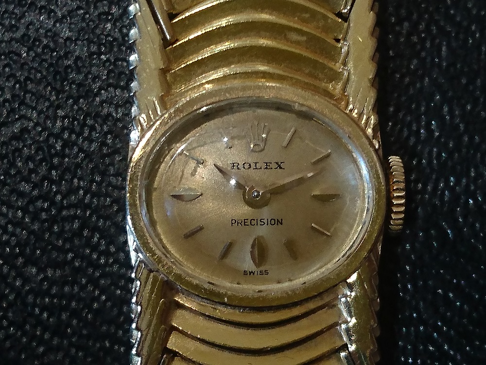 ロレックスのK18 金無垢 プレシジョン 手巻き時計の買取実績です。