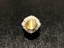 キャッツアイ クリソベリルキャッツアイ6.92ct ダイヤ1.74c PT900 リング 買取実績です。