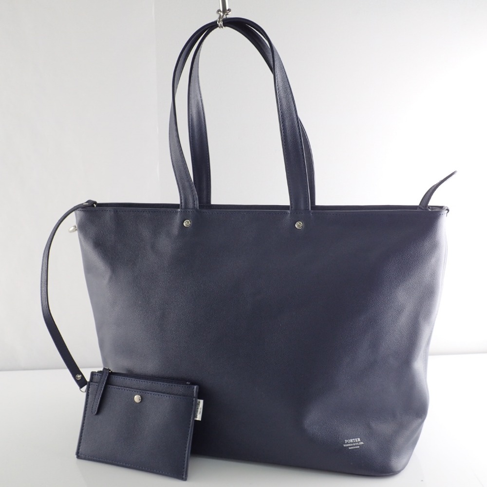 ポーター(吉田カバン)の321-02805 PORTER LINK TOTE BAG(L)　レザー　トートバッグ　ネイビーの買取実績です。