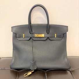 エルメスの黒 バーキン35 ゴールド金具 トゴ □Fの買取実績です。