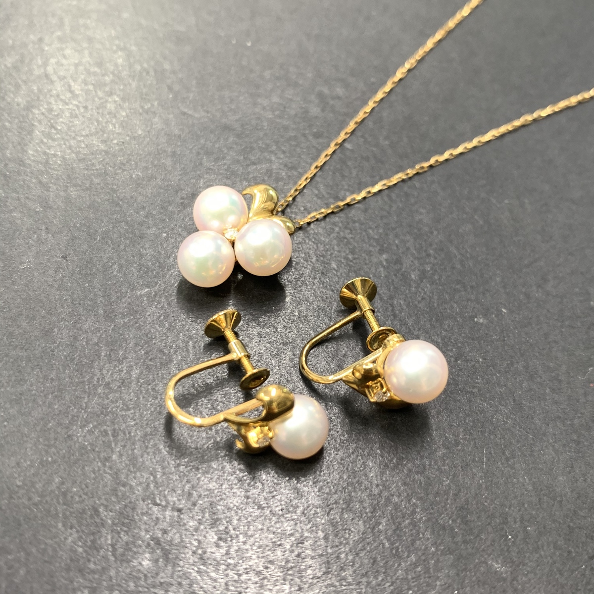 ミキモト MIKIMOTO K18 イヤリング ダイヤモンド パール