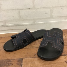 エルメス デニム　イズミール　レザー　フラットサンダル 買取実績です。