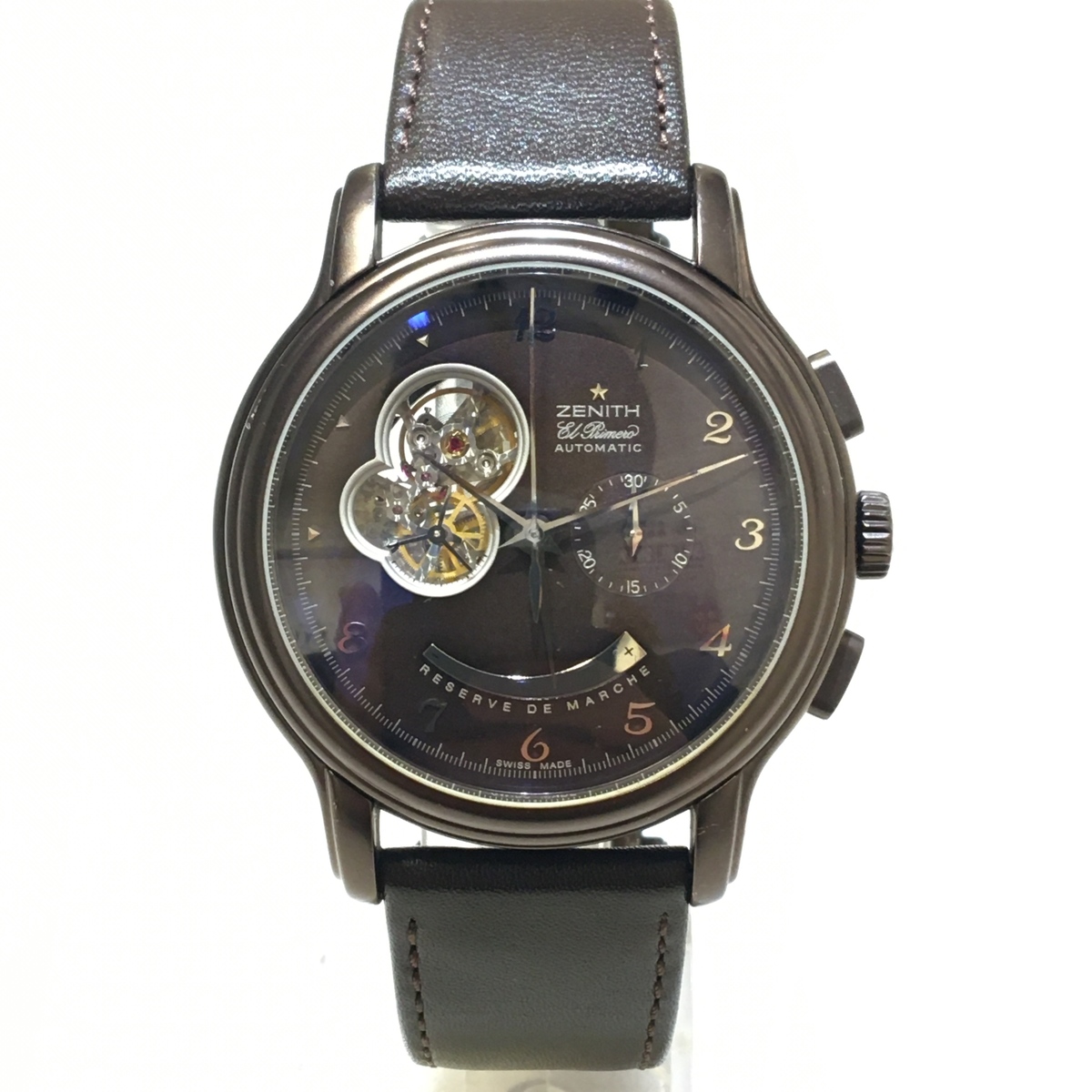 ゼニスの03.1260.4021 エル・プリメロ グランドクロノマスターXXTオープン・ネオヴィンテージ 自動巻き腕時計の買取実績です。