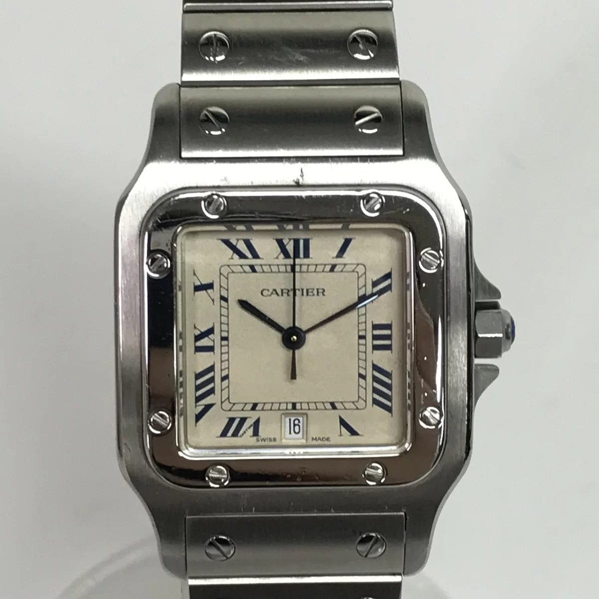 カルティエの987901 サントスガルベLM デイト付き ステンレス クオーツ腕時計の買取実績です。