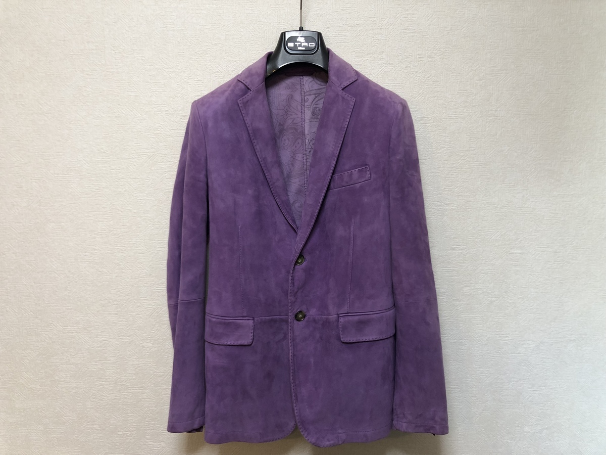 東京限定 エトロレザージャケット　紫 レザージャケット