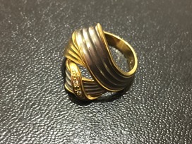 金のK18×Pt900 メレダイヤ 0.12ct コンビリングの買取実績です。