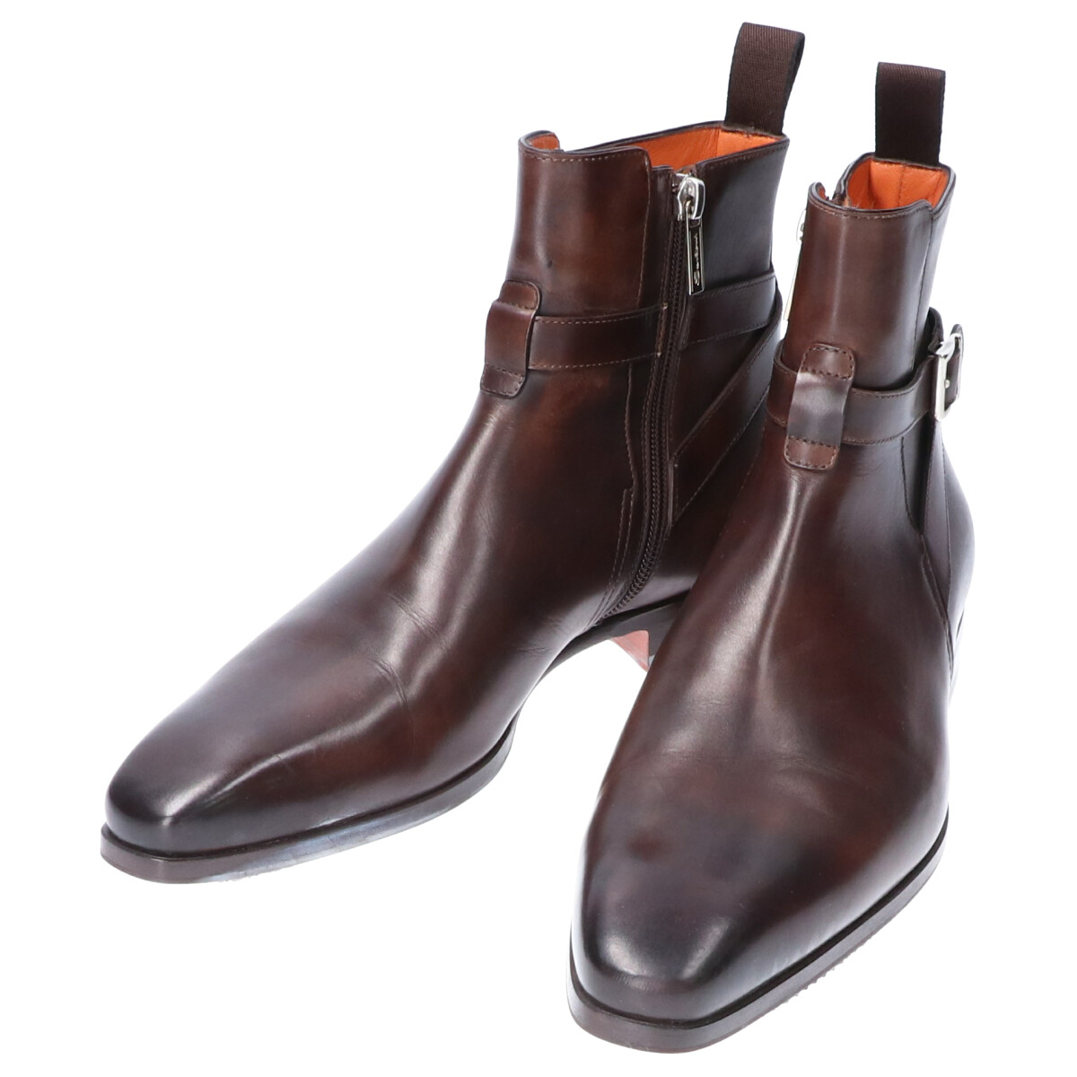 Santoni サントーニ 6.5レザー ジョッパーズブーツ サントーニ 6.5F【紺系パティーヌ☆ジョッパーブーツ風/サイドジップ