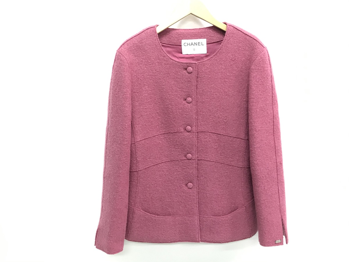 シャネルの洋服のピンク ウール ノーカラージャケットの買取実績です 年6月16日公開の情報です エコスタイル
