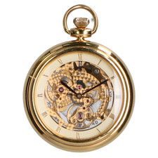 宅配買取センターで、オリエントのモンジュビのスケルトンの手巻きの懐中時計を買取ました。状態は若干の使用感がある中古品です。