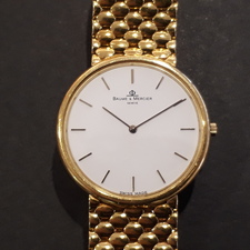 ボーム&メルシエのK18 ラウンド クォーツ時計を買取させていただきました。広尾店状態は止まっている時計