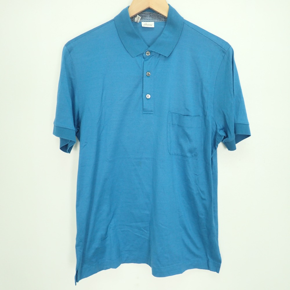 ブリオーニの並行　ブルー　コットン 胸元ポケット付 半袖ポロシャツの買取実績です。