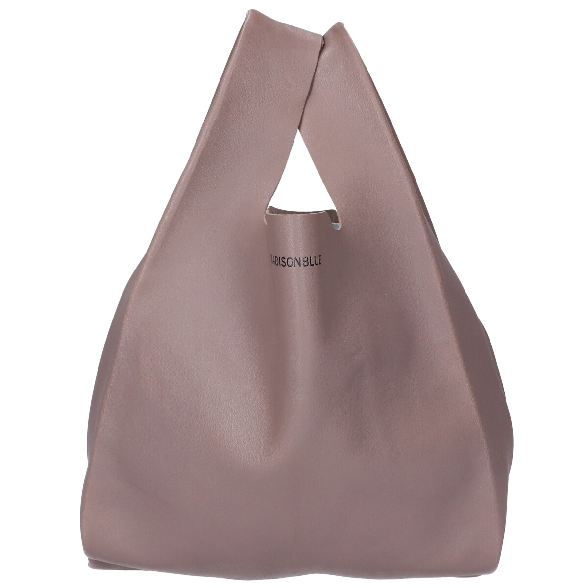 マディソンブルー レザーショップバッグSサイズグレー