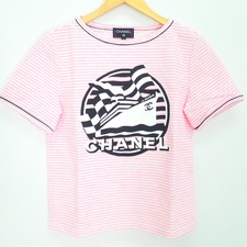 シャネル 2019年クルーズコレクション LA PAUSAラパウザ ボーダー ロゴプリント 半袖Tシャツ 買取実績です。