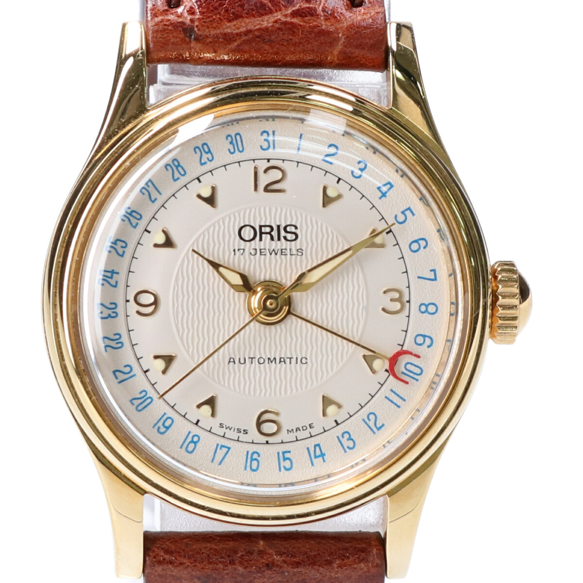 オリスの7405 ポインターデイト バックスケルトン 自動巻き時計の買取実績です。