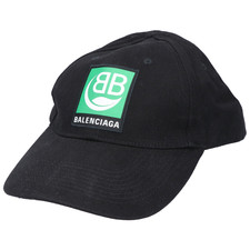 バレンシアガ 20年 593188 410B2 1000 黒 BB グリーンロゴ ベースボールキャップ 買取実績です。