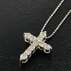 金のK18WG メレダイヤ クロスネックレスの買取実績です。