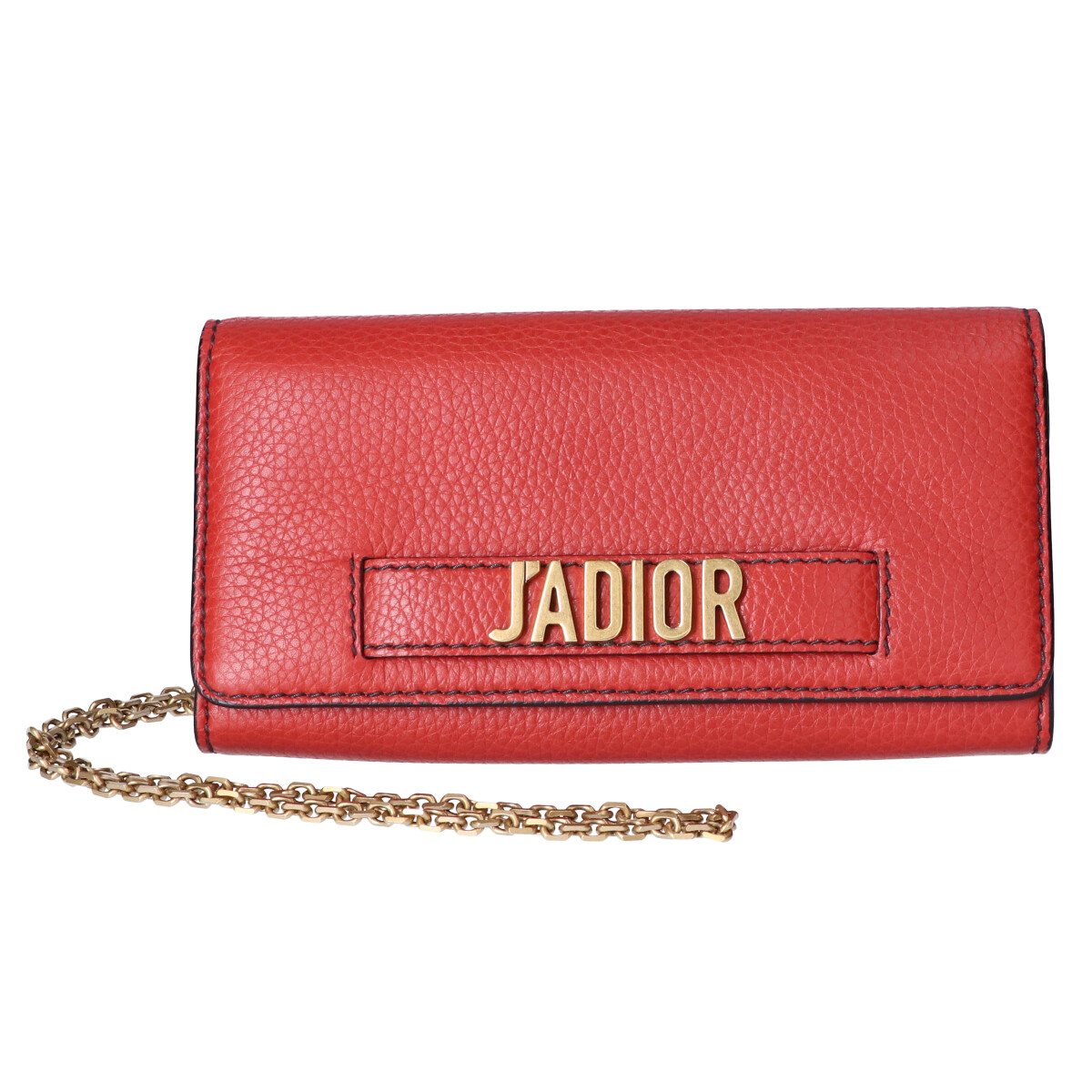 【ゴールドカラーのＤが揺れて可愛い】DIOR チェーンウォレット DIOR | Lady Dior Lotus ウォレット カナージュ パテントカーフ