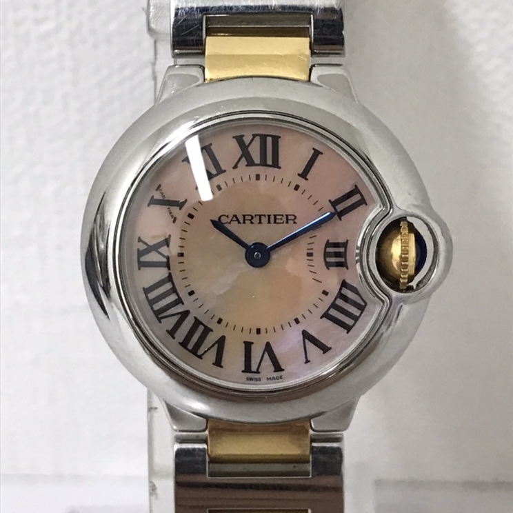 カルティエのW6920034 SS×PG バロンブルーSM クオーツ 腕時計の買取実績です。