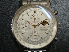 新宿店で、ブライトリングのA19030(Ref:A193G92NP) モンブリラン1461 クロノグラフ ムーンフェイズ 自動巻き腕時計を買取しました。状態は使用に支障をきたすジャンク品です。