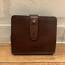 エコスタイル銀座本店で、アンリークイールのブラウンのレザーの2つ折り財布を買取ました。状態は数回使用程度の新品同様品です。