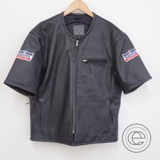 カドヤ K'S LEATHER パンチングメッシュデザイン ノーカラー 半袖レザー ジャケット 買取実績です。