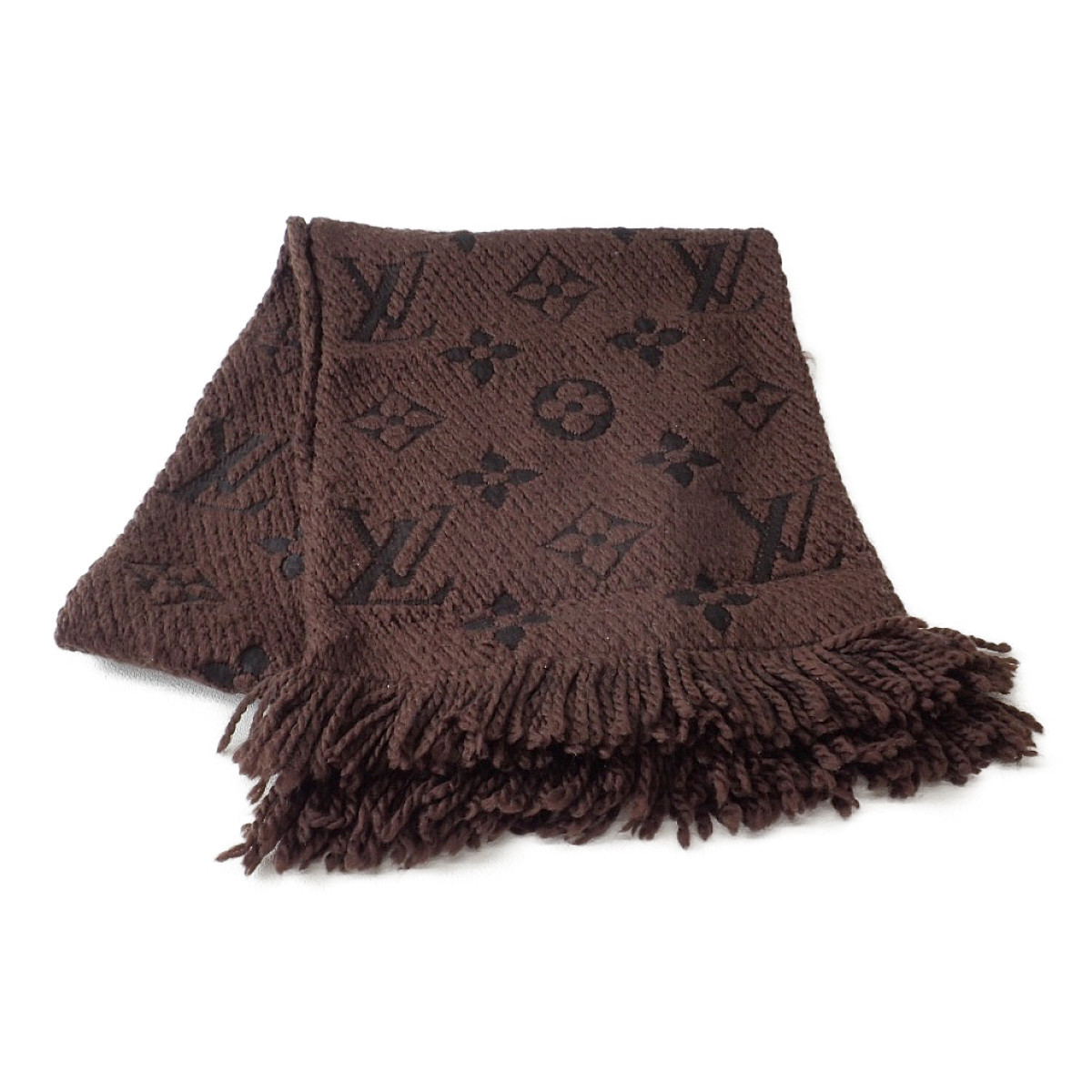 ルイヴィトン マフラー 413287 エシャルプ ロゴマニア ウール シルク ルイヴィトンの413287 エシャルプ ロゴマニア シルク混ウール マフラー