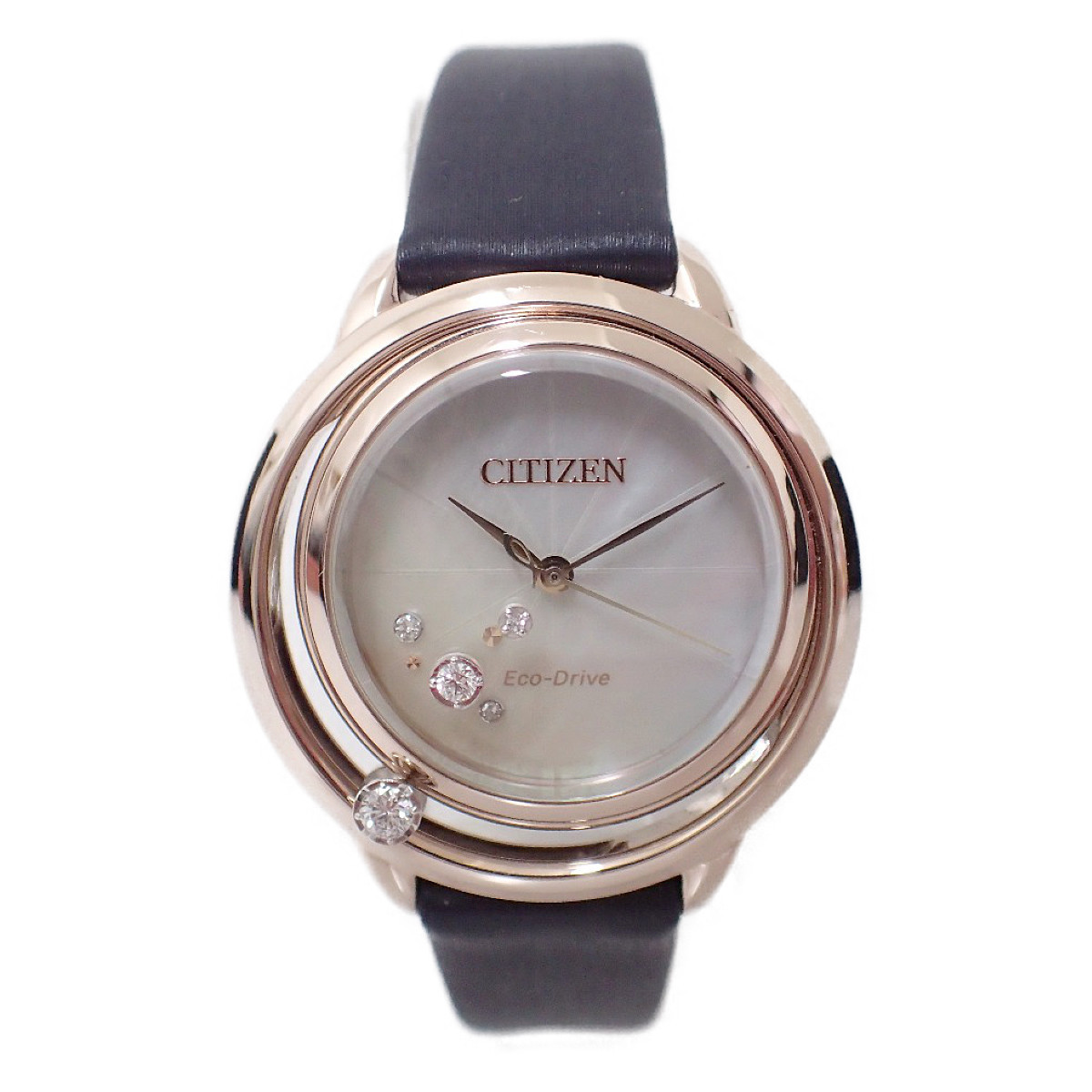 シチズンのEW522-20D L エコドライブ ホワイトシェル×ダークネイビー レザーベルト 腕時計の買取実績です。