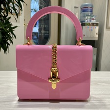 グッチ ピンク 589482 シルヴィ1969 2020年春夏 アクリルガラスミニトップハンドルバッグ 買取実績です。