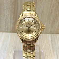 オメガのK18素材を使った、シーマスター 120m ダイヤモンドベゼルのクォーツ腕時計を買取いたしました。