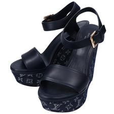 ルイヴィトン NL1126 Waterfall Wedge Sandals モノグラム・デニム ウェッジソールサンダル 買取実績です。