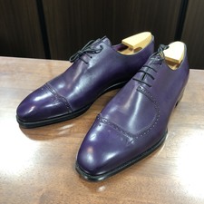 オーベルシー パープル　パンチドキャップトゥ　レザーシューズ/革靴 買取実績です。