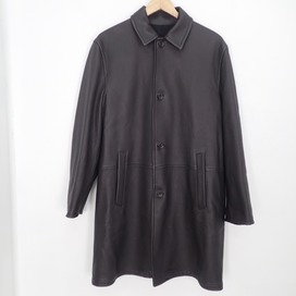 ダンヒルのダークブラウン/ブラック ディアスキン/カシミヤ混ウール リバーシブル シングルコートの買取実績です。
