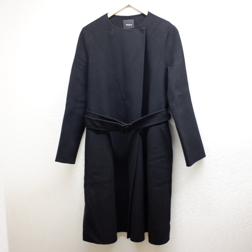 セオリーの19AW New Divide Luxe Cloak Coat DF ダブルフェイス ノーカラー コート レディースの買取実績です。