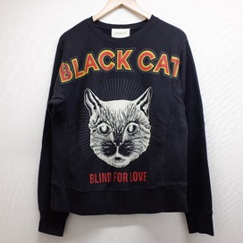 グッチの国内正規 475373 X3I36 ブラック コットン PRINTED SWEATSHIRTの買取実績です。