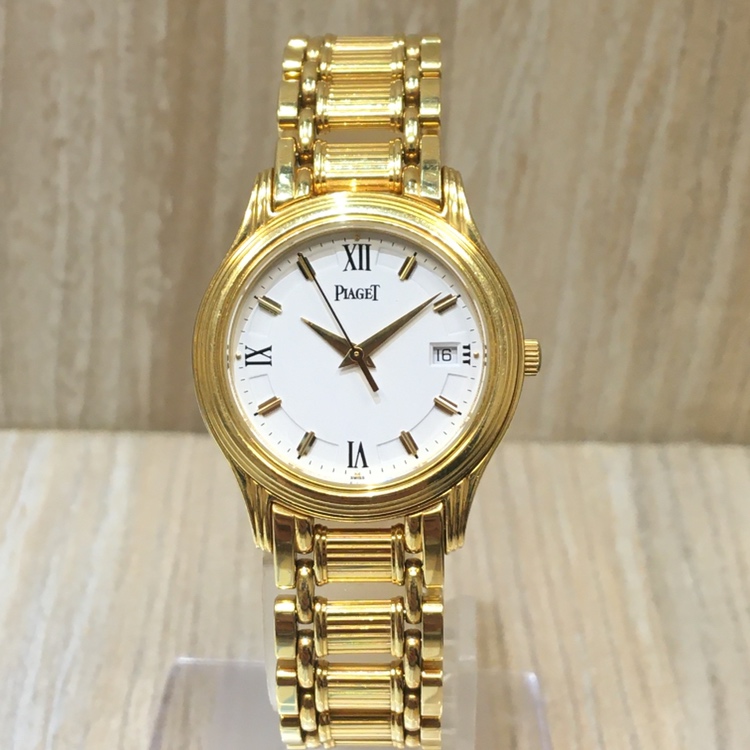 ピアジェのK18 白文字版 ポロ クォーツ腕時計の買取実績です。