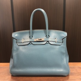 エルメスのトゴ×ブルージーン　バーキン35　シルバー金具　内縫い　※年式不明の買取実績です。
