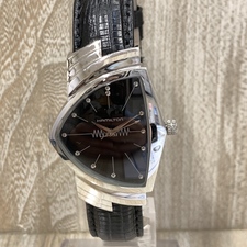 ハミルトン H244112 ベンチュラ ステンレスケースタイプ 黒文字盤 クオーツレザー ベルト腕時計 買取実績です。