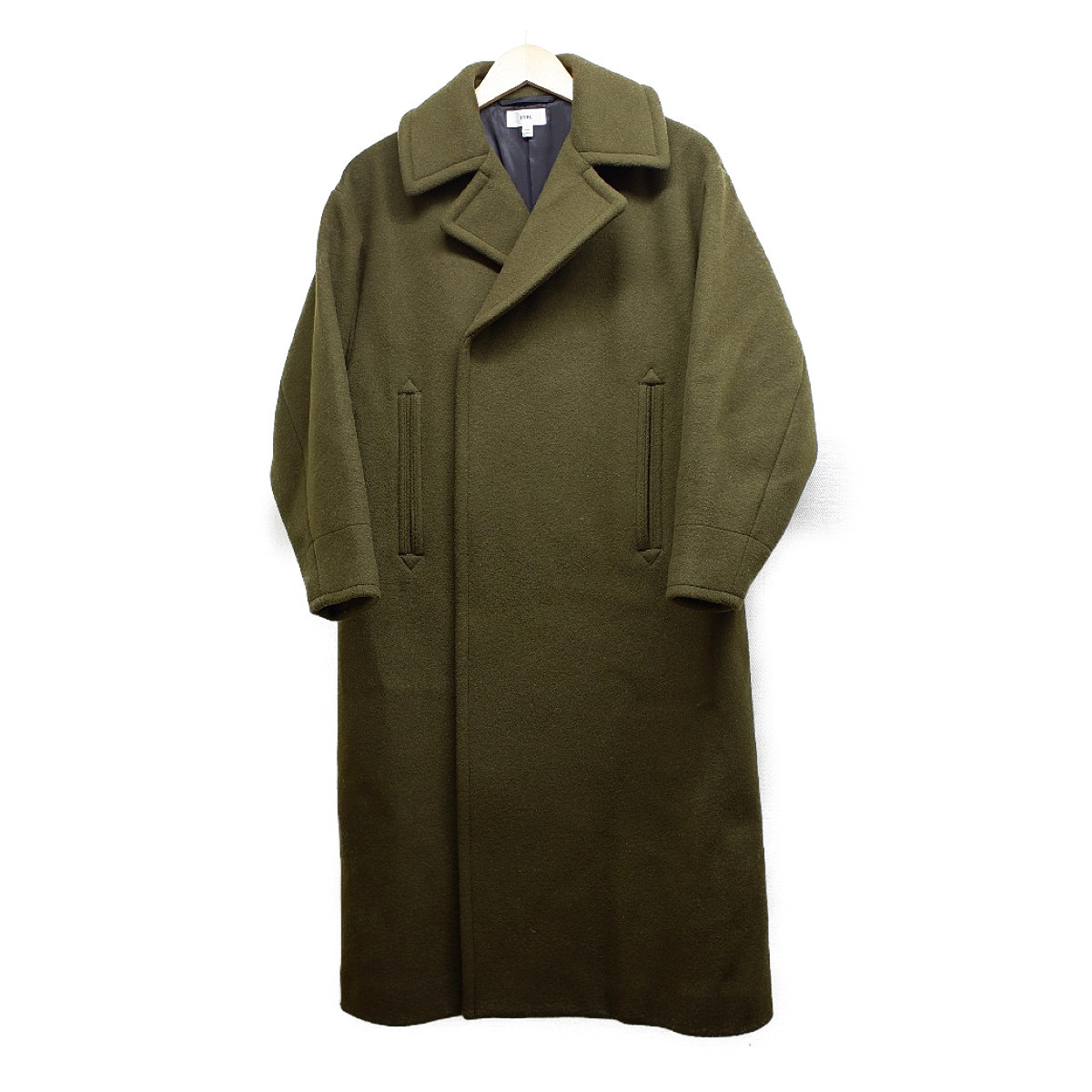 HYKE ウールロングコートカーキサイズ2