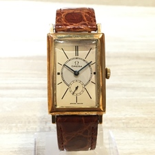 エコスタイル銀座本店で、オメガの14K素材を使った、6360414 スモセコ スクエアケースの手巻き腕時計を買取いたしました。