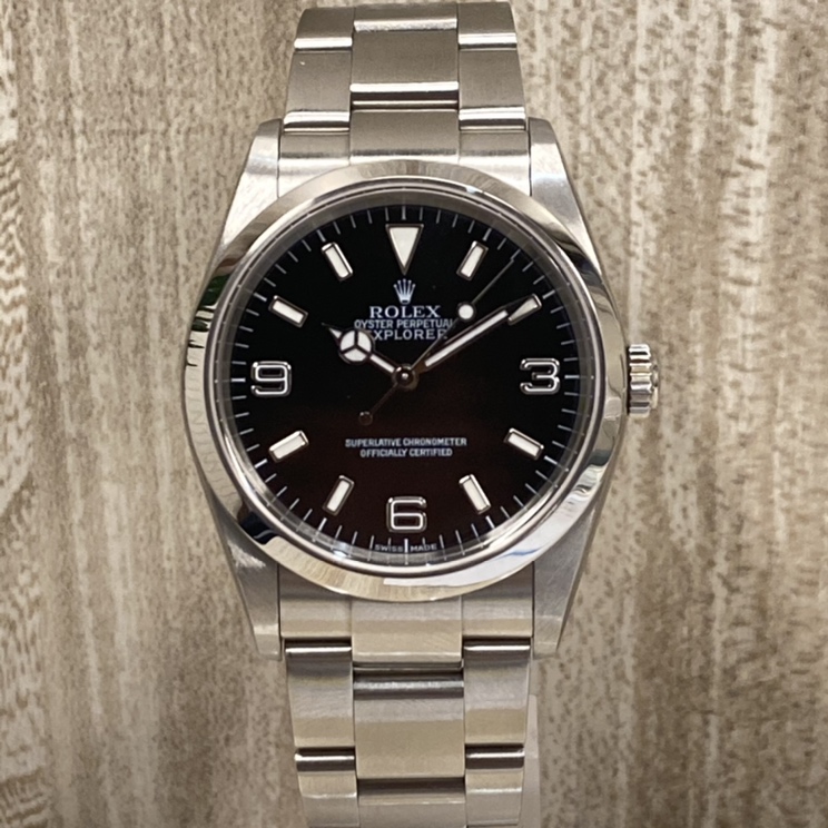 ロレックスの114270 黒文字盤 ステンレス エクスプローラーⅠ 自動巻き腕時計の買取実績です。