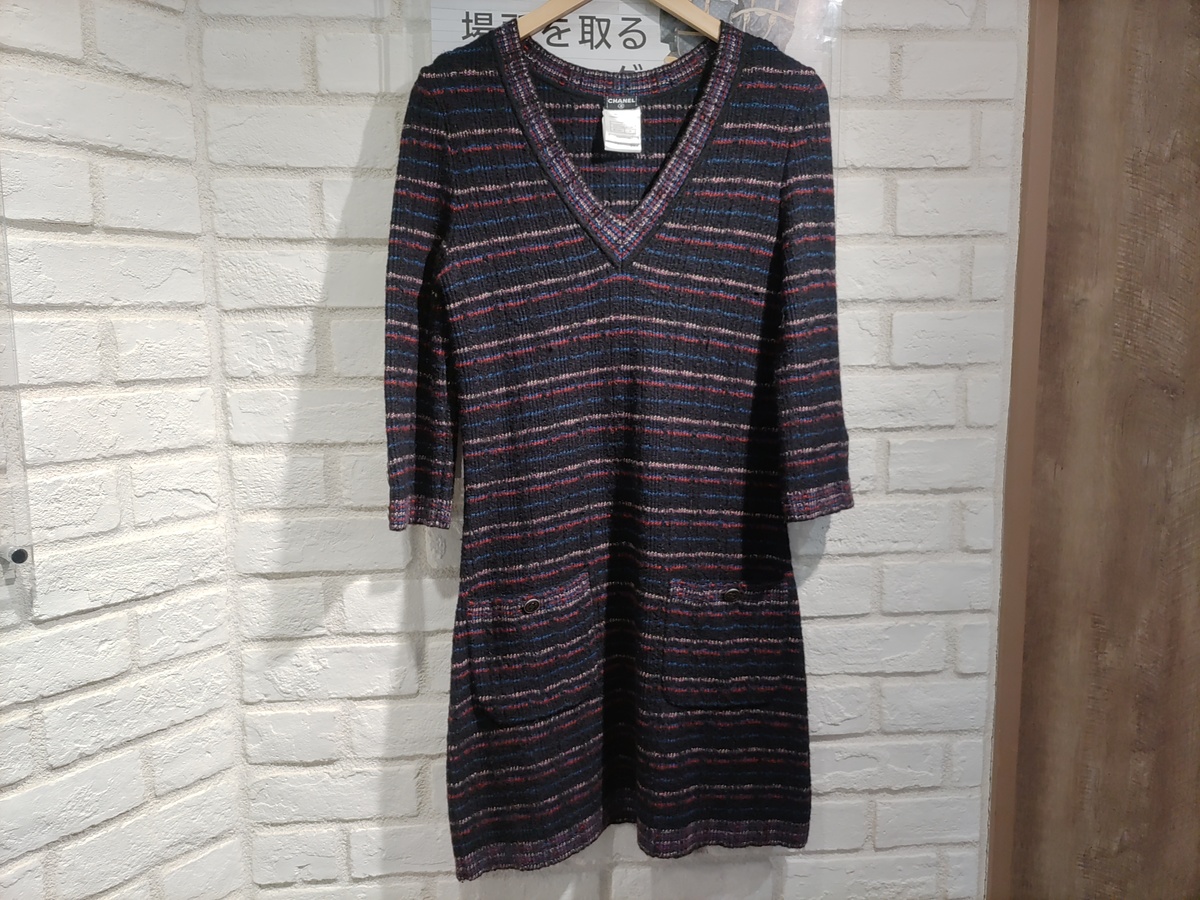 シャネルのブランドのpk マルチカラー ココマーク ツイードニットワンピースの買取実績です 21 年4月17日公開の情報です エコスタイル