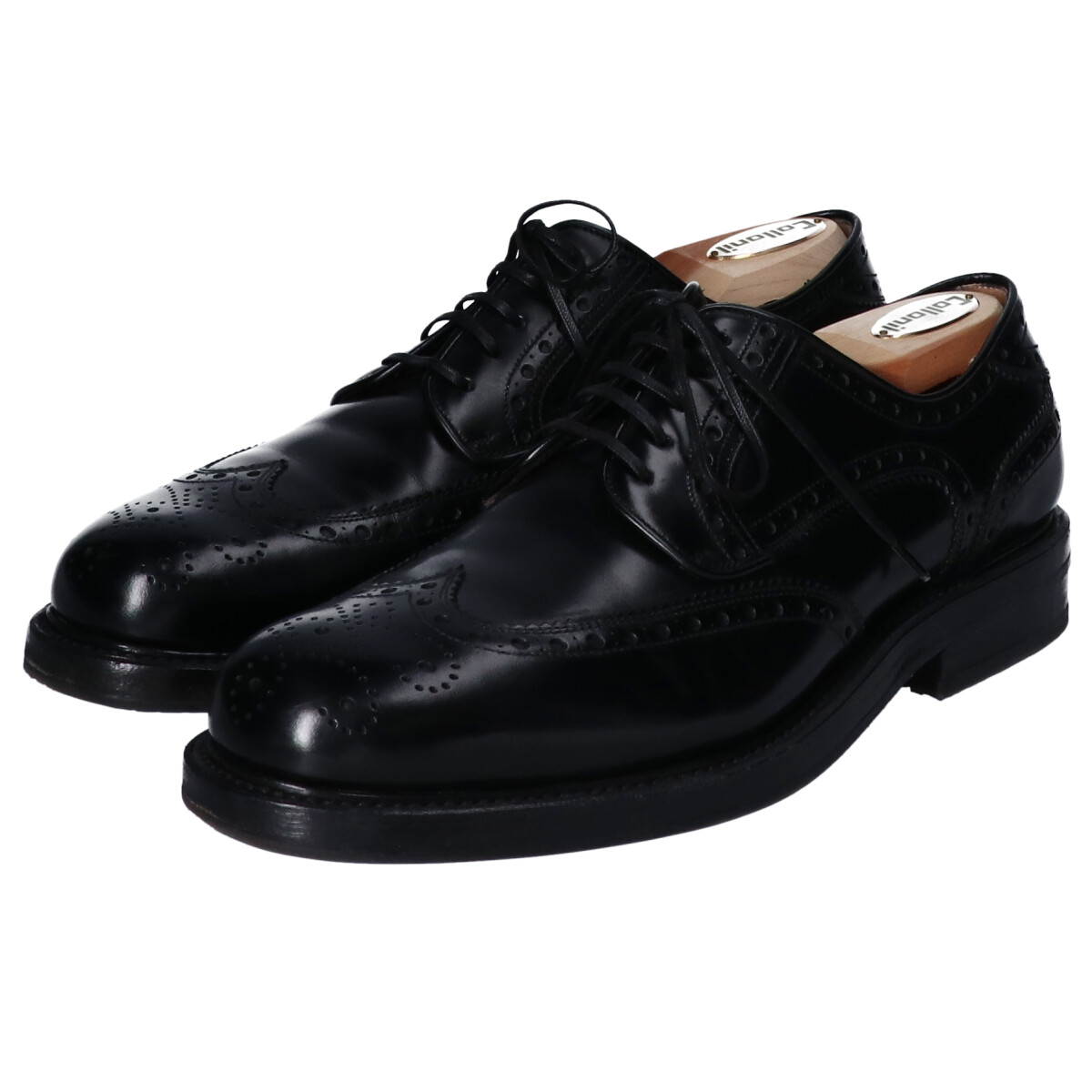 フェラガモのブラック　外羽根　レザーフルブローグシューズ/革靴　22173の買取実績です。