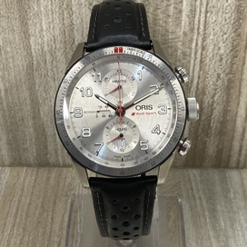 エコスタイル銀座本店でオリスの7661-74 アウディスポーツリミテッドエディションのクロノグラフ デイト シースルーバック仕様の自動巻き腕時計を買取いたしました。