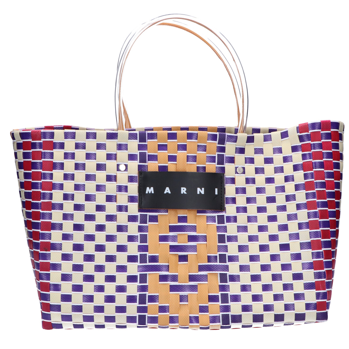 愛用 MARNI フラワーカフェピクニックバッグ パープル - かごバッグ - cronoslab.org
