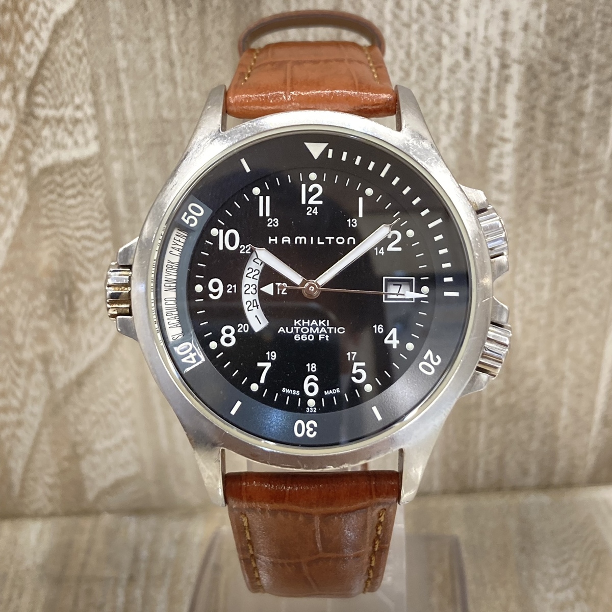 ハミルトンのH776151 カーキネイビー GMT 自動巻き時計の買取実績です。